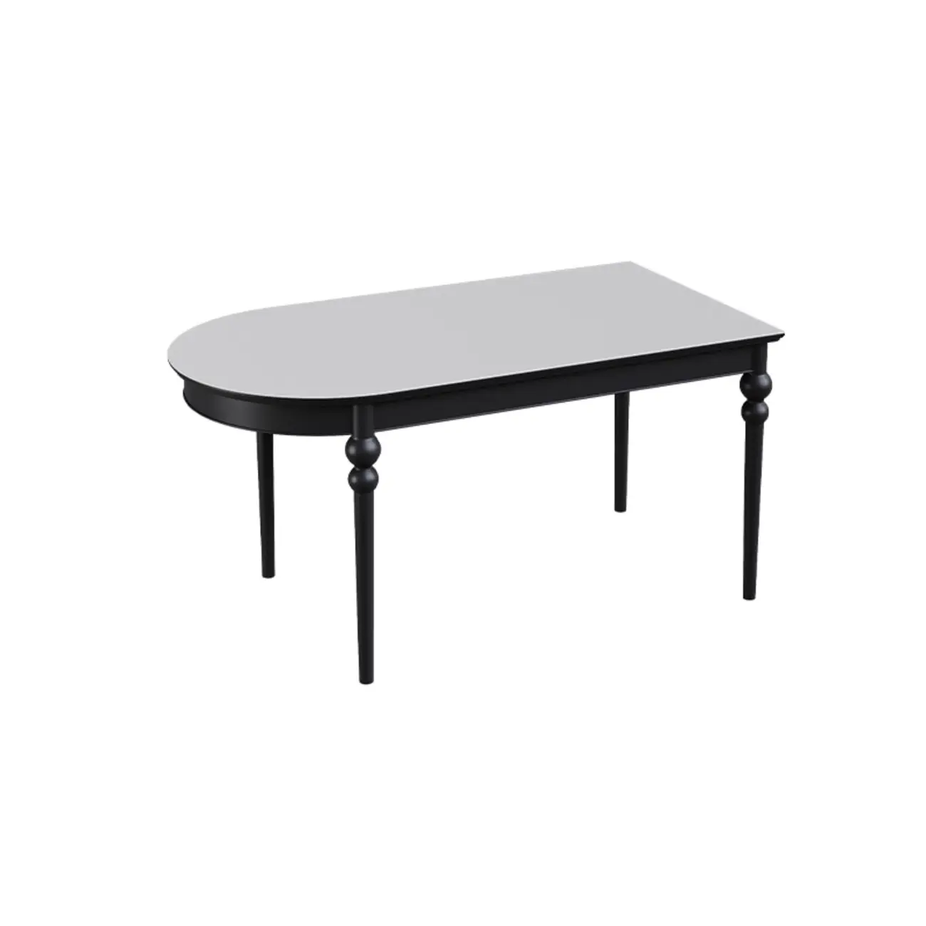 Traditional Black Free Form Wood Dining Table Image - 4 | homeyfad