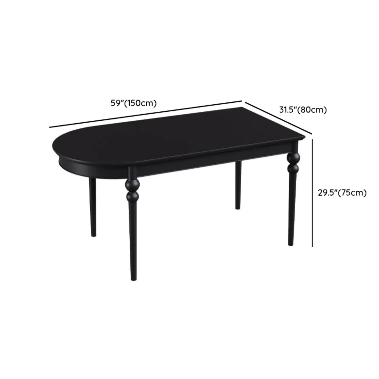 Traditional Black Free Form Wood Dining Table #size | homeyfad