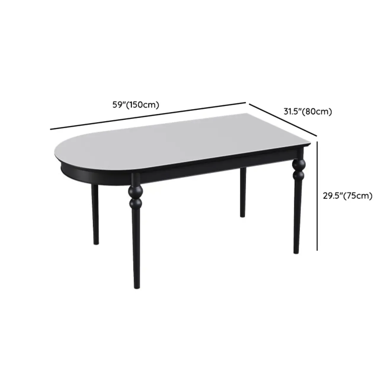 Traditional Black Free Form Wood Dining Table Image - 13