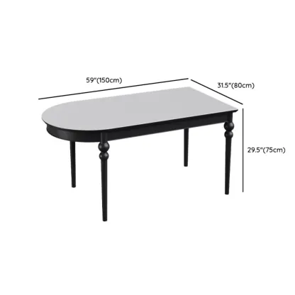 Traditional Black Free Form Wood Dining Table Image - 13
