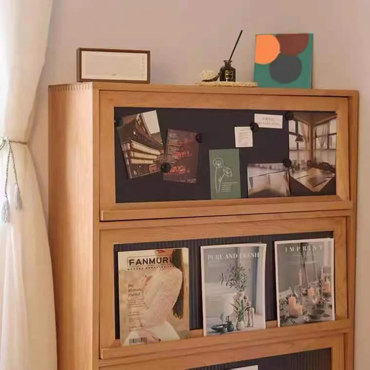 Rustic Natural Rectangle Wood Frosted Glass Storage Chests Image - 7 | homeyfad