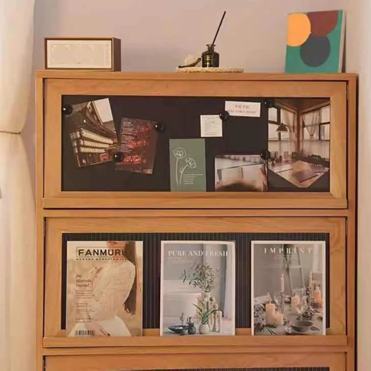 Rustic Natural Rectangle Wood Frosted Glass Storage Chests Image - 8 | homeyfad