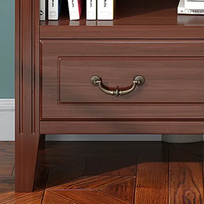 Classic White Wooden Open Storage Display Cabinet for Study Image - 14