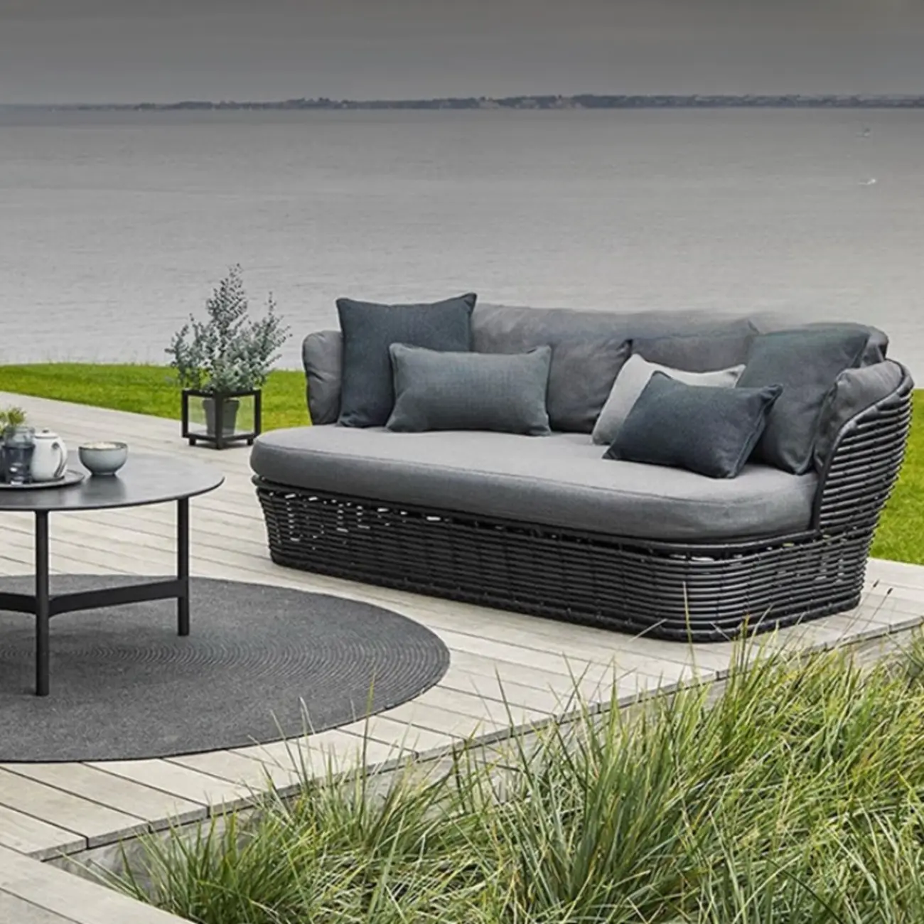 Outdoor Wicker Frame Patio Sofa Set  Image - 2 | homeyfad