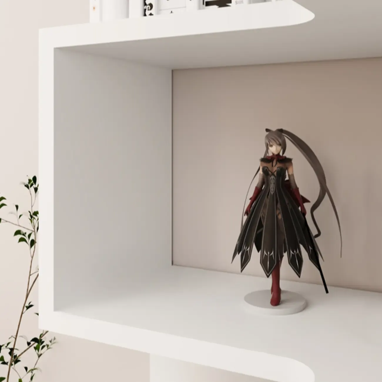 Modern White L-shaped Open Back Wooden Corner Bookcase Image - 15