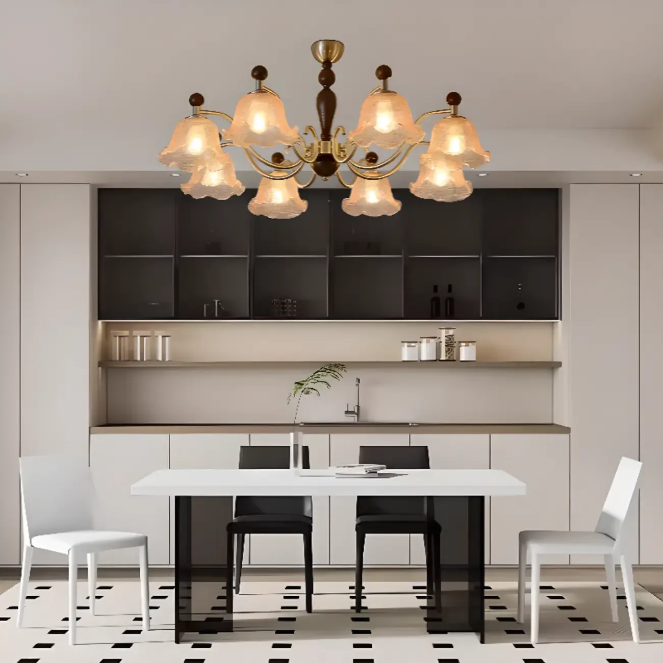 Modern Antique Flower Shape Chandelier for Dining Room Image - 4