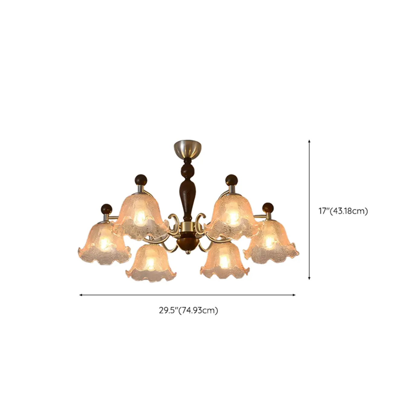 Modern Antique Flower Shape Chandelier for Dining Room #size