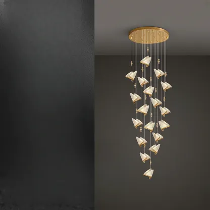 Modern Crystal Linear Butterfly Chandelier Light with Remote  Image - 3