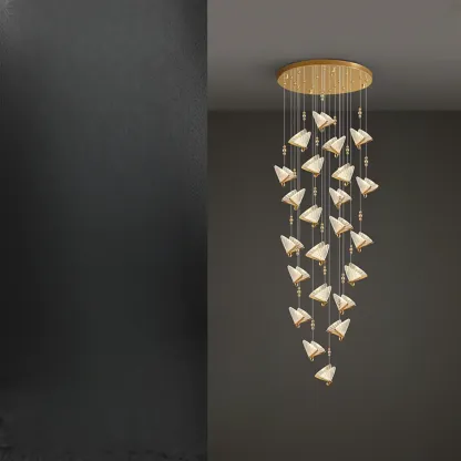 Modern Crystal Linear Butterfly Chandelier Light with Remote  Image - 5
