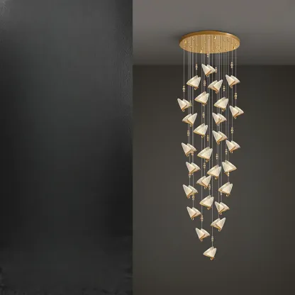Modern Crystal Linear Butterfly Chandelier Light with Remote  Image - 7