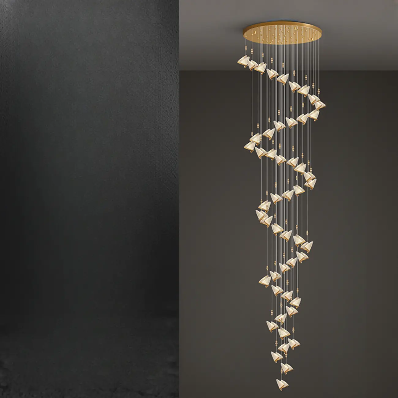 Modern Crystal Linear Butterfly Chandelier Light with Remote  Image - 15 | homeyfad