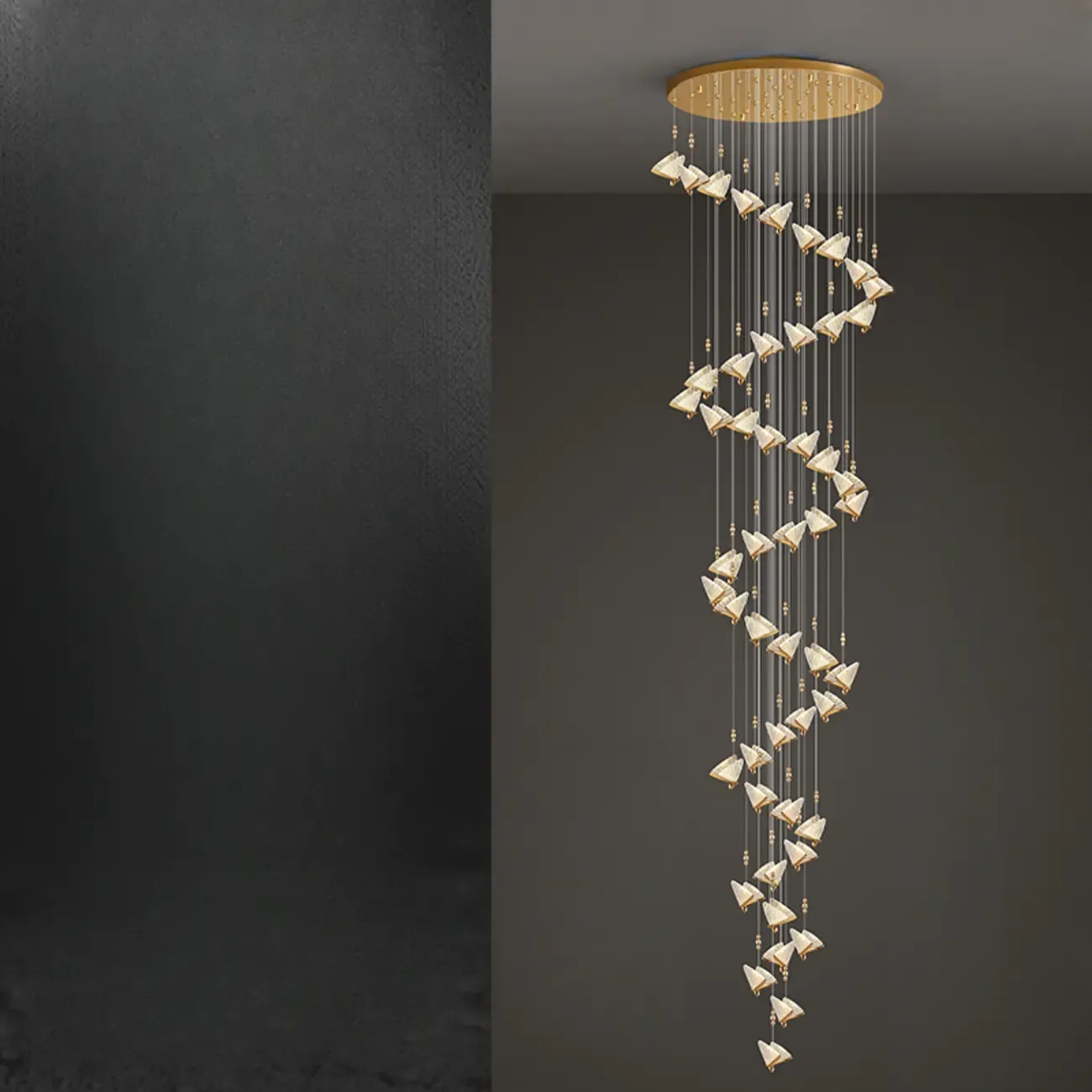 Modern Crystal Linear Butterfly Chandelier Light with Remote  Image - 15