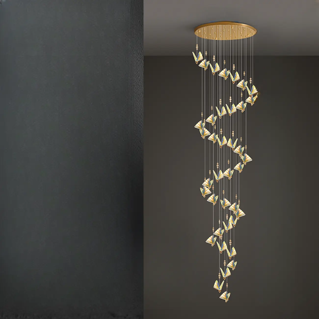 Modern Crystal Linear Butterfly Chandelier Light with Remote  Image - 22 | homeyfad