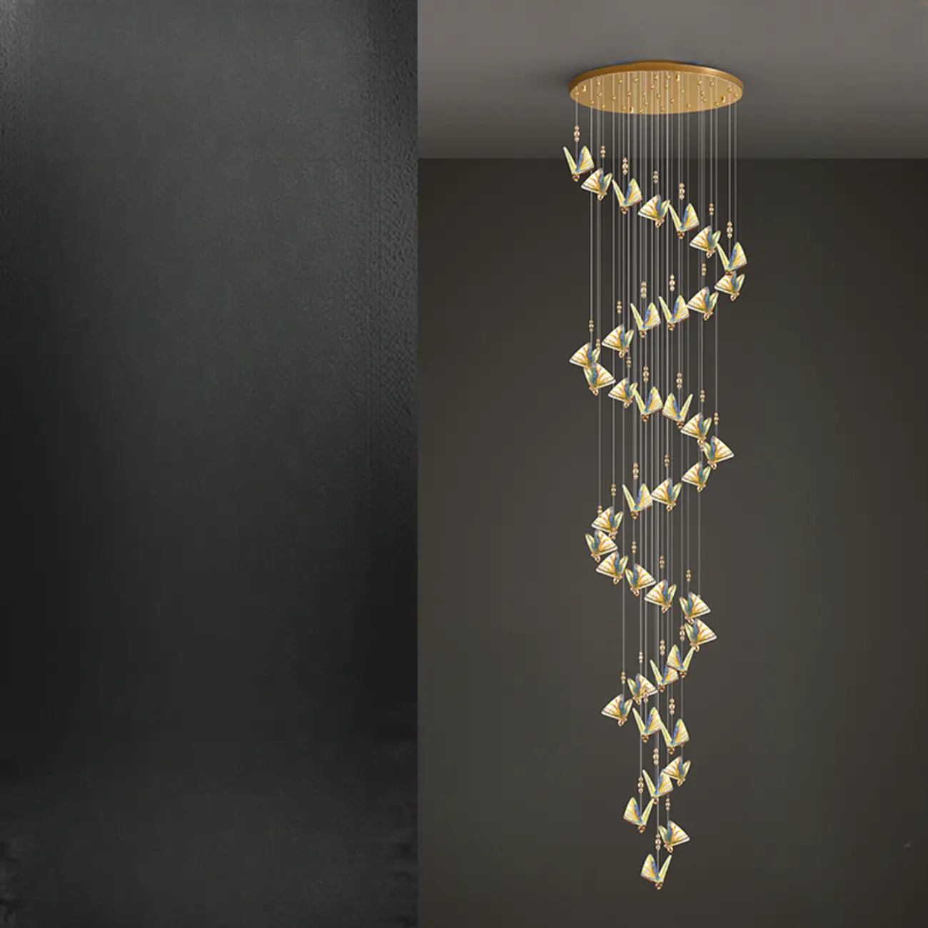 Modern Crystal Linear Butterfly Chandelier Light with Remote  Image - 23 | homeyfad