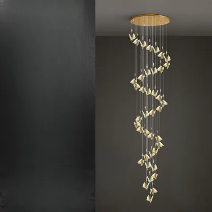 Modern Crystal Linear Butterfly Chandelier Light with Remote  Image - 23