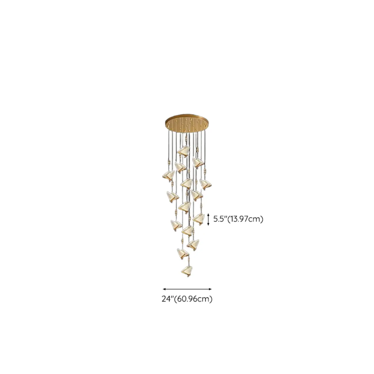 Modern Crystal Linear Butterfly Chandelier Light with Remote  #size
