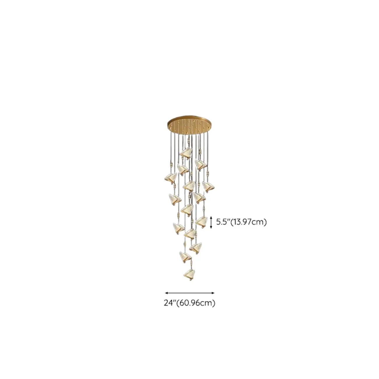 Modern Crystal Linear Butterfly Chandelier Light with Remote  #size