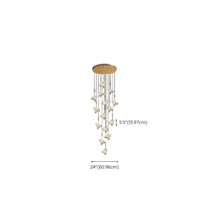 Modern Crystal Linear Butterfly Chandelier Light with Remote  #size