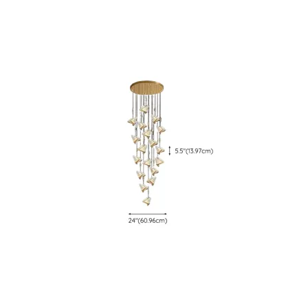 Modern Crystal Linear Butterfly Chandelier Light with Remote  Image - 26