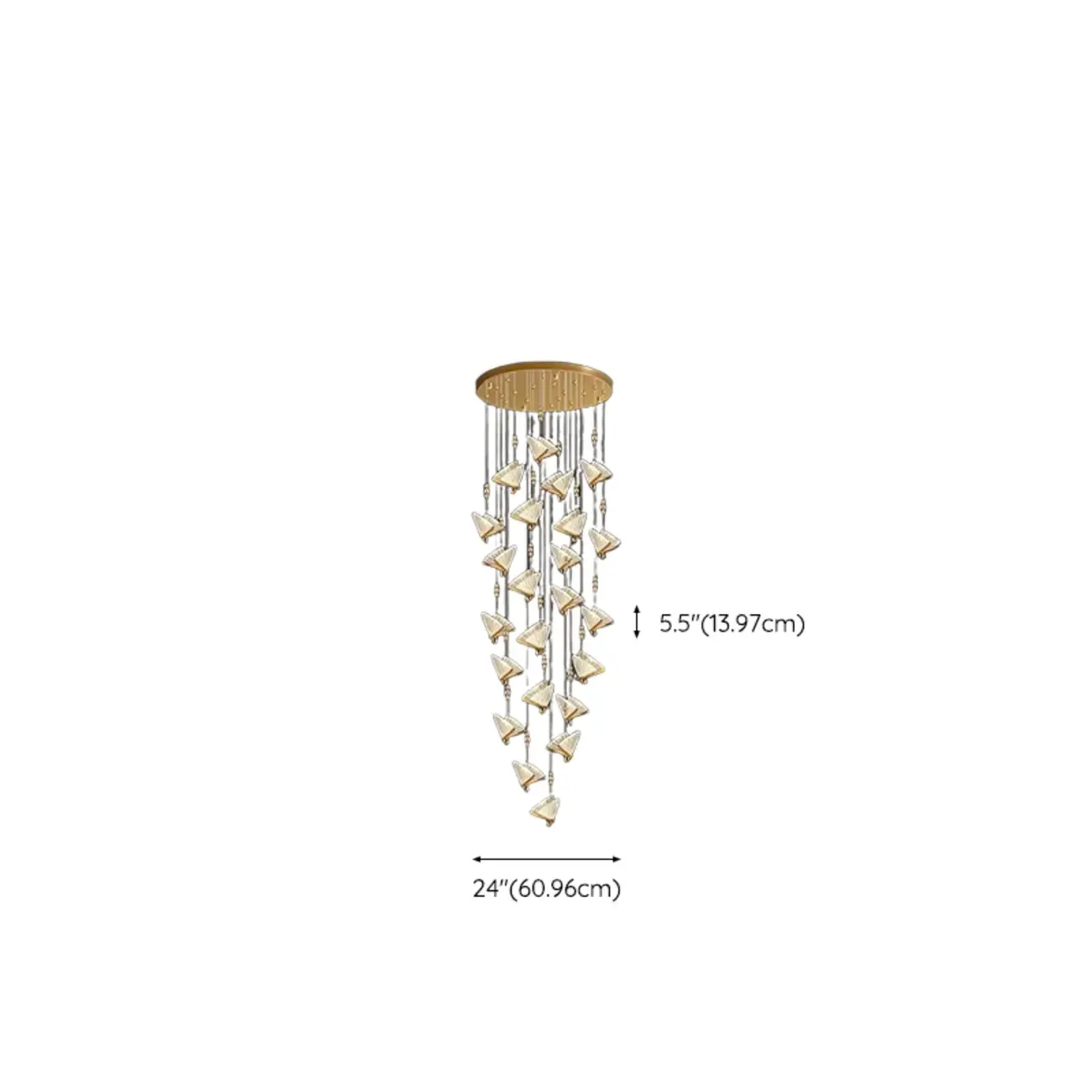Modern Crystal Linear Butterfly Chandelier Light with Remote  Image - 27