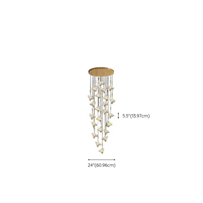 Modern Crystal Linear Butterfly Chandelier Light with Remote  Image - 27