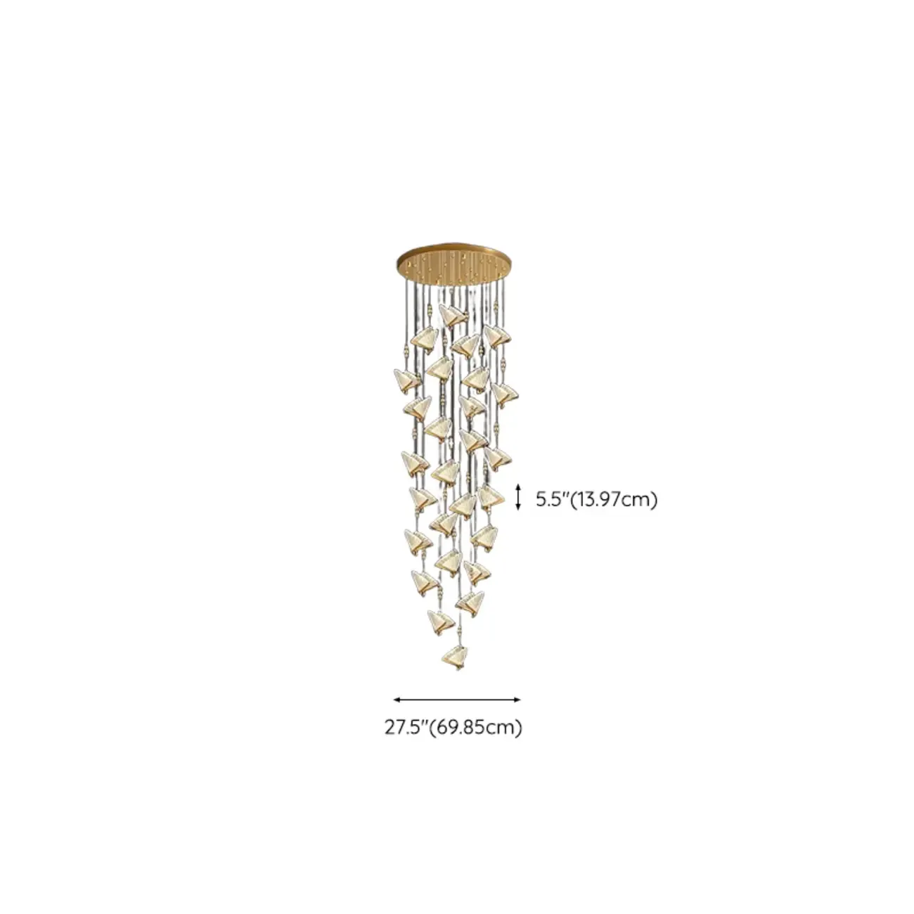 Modern Crystal Linear Butterfly Chandelier Light with Remote  Image - 28