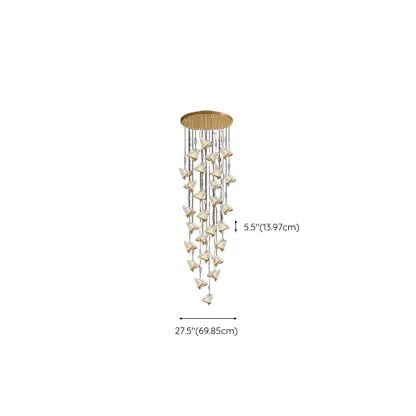 Modern Crystal Linear Butterfly Chandelier Light with Remote  Image - 28