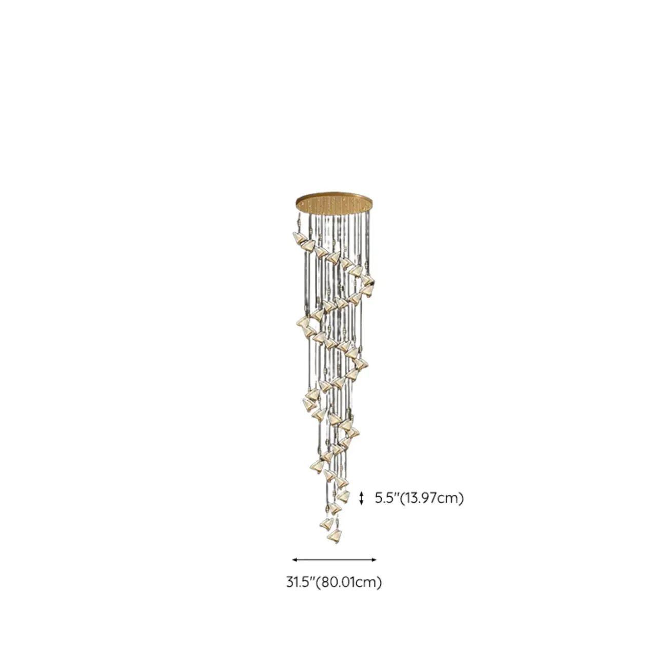 Modern Crystal Linear Butterfly Chandelier Light with Remote  Image - 30