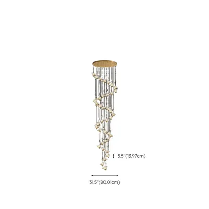 Modern Crystal Linear Butterfly Chandelier Light with Remote  Image - 30