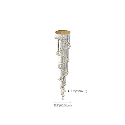 Modern Crystal Linear Butterfly Chandelier Light with Remote  Image - 33