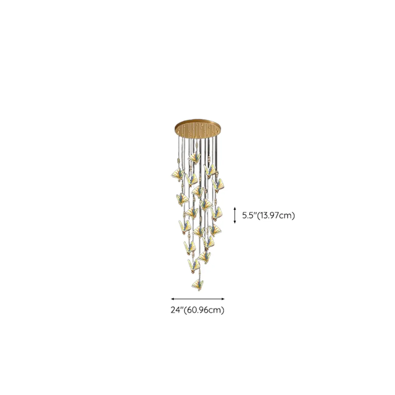 Modern Crystal Linear Butterfly Chandelier Light with Remote  Image - 35 | homeyfad