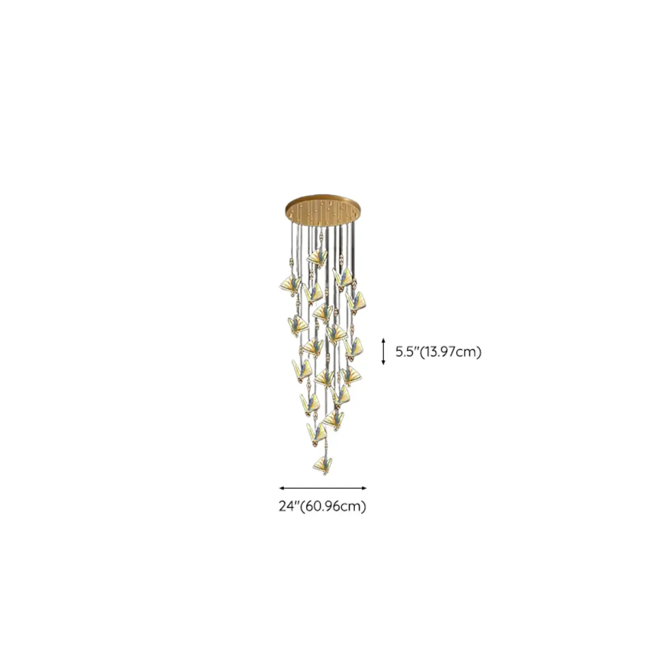 Modern Crystal Linear Butterfly Chandelier Light with Remote  Image - 35
