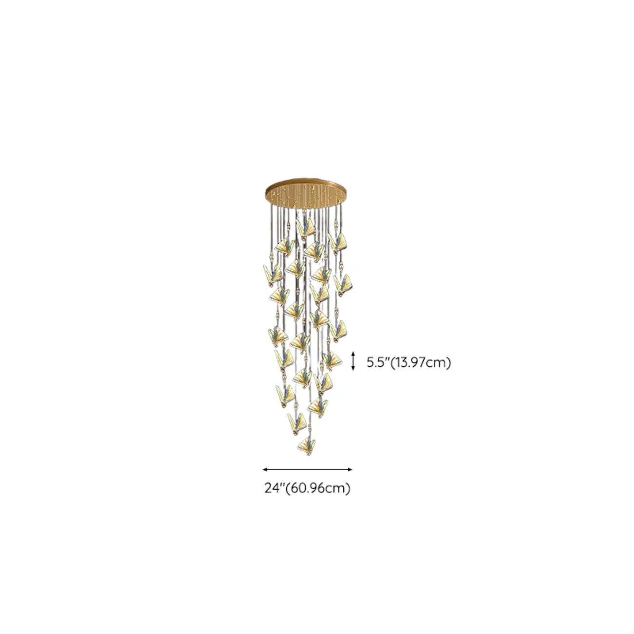 Modern Crystal Linear Butterfly Chandelier Light with Remote  Image - 36 | homeyfad