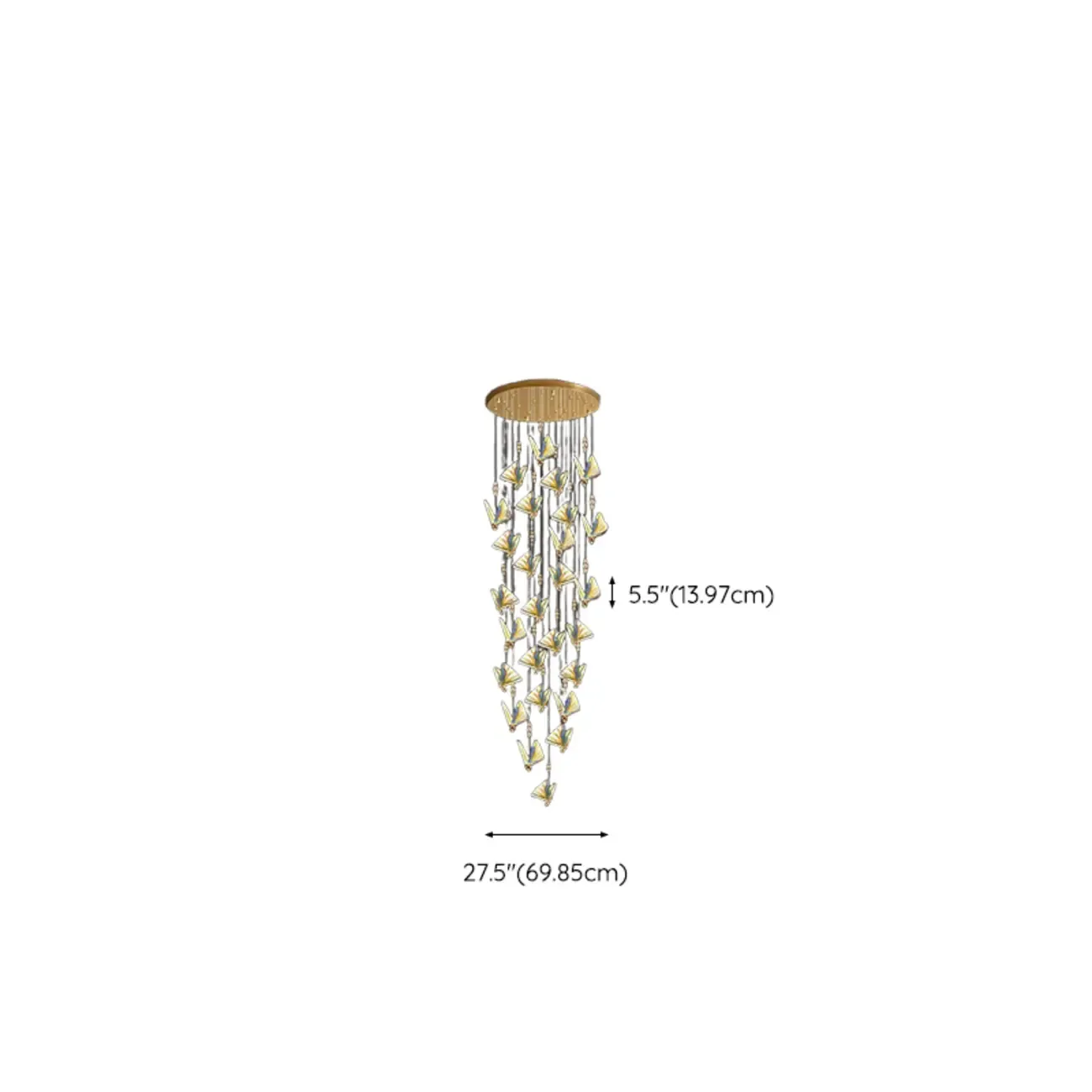 Modern Crystal Linear Butterfly Chandelier Light with Remote  Image - 37