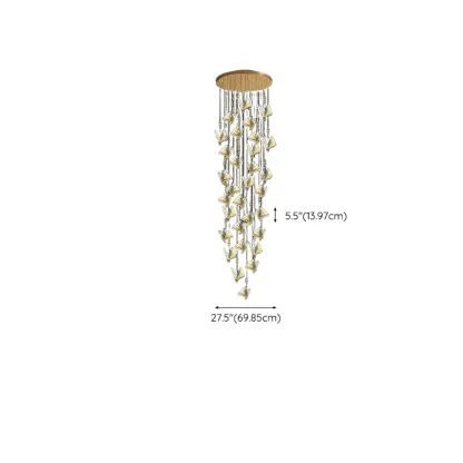 Modern Crystal Linear Butterfly Chandelier Light with Remote  Image - 38