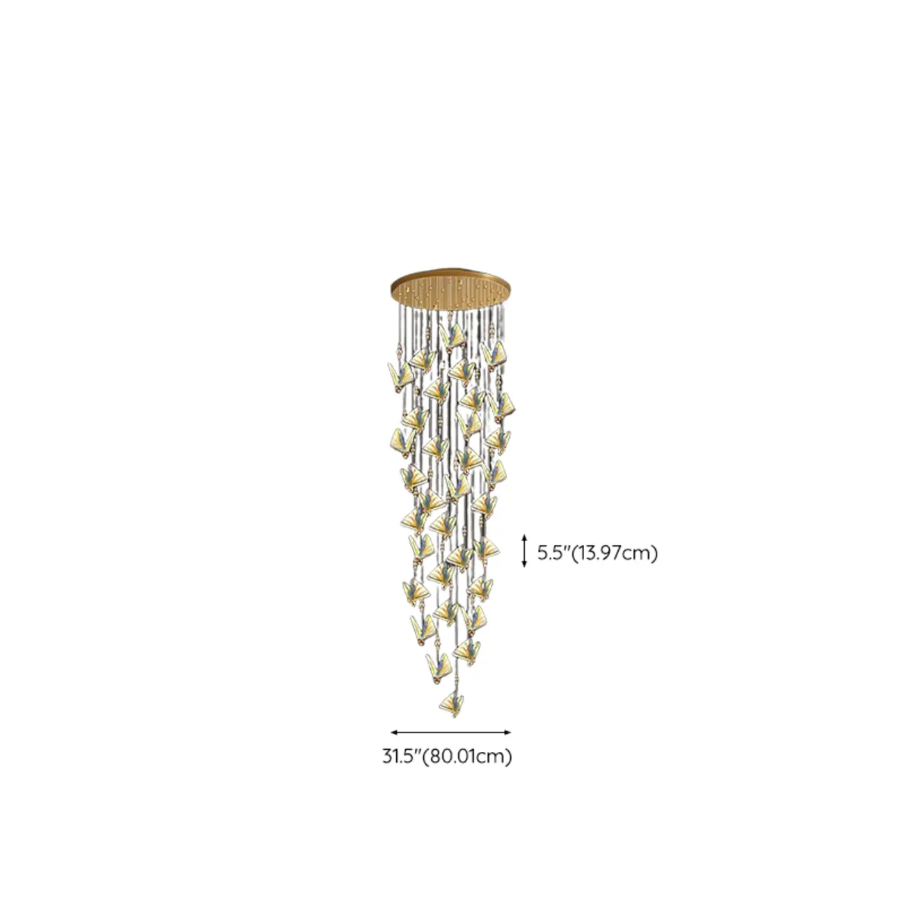 Modern Crystal Linear Butterfly Chandelier Light with Remote  Image - 39 | homeyfad