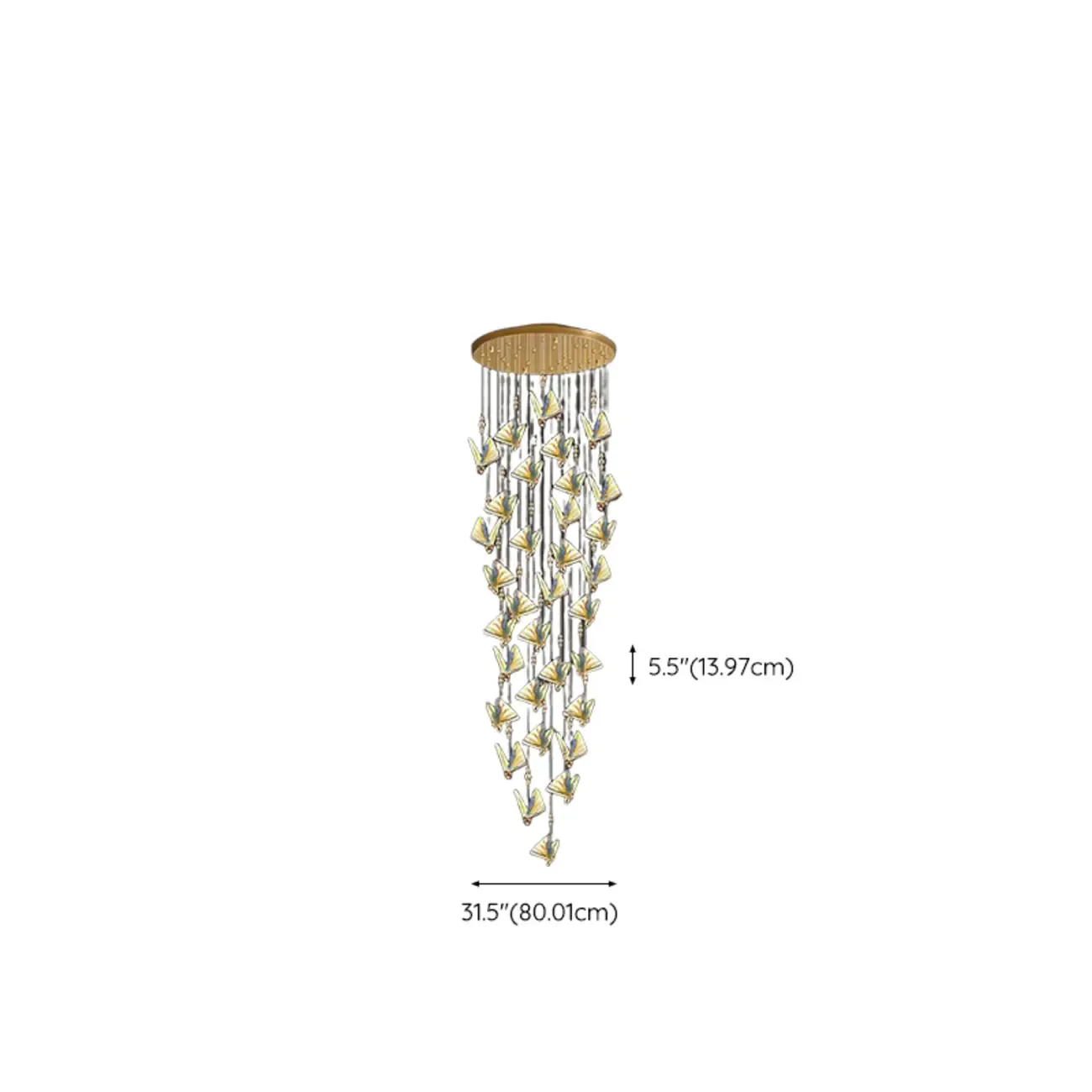 Modern Crystal Linear Butterfly Chandelier Light with Remote  Image - 39