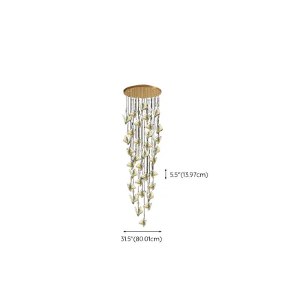 Modern Crystal Linear Butterfly Chandelier Light with Remote  Image - 39