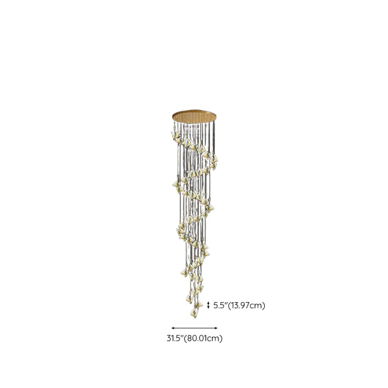 Modern Crystal Linear Butterfly Chandelier Light with Remote  Image - 40 | homeyfad