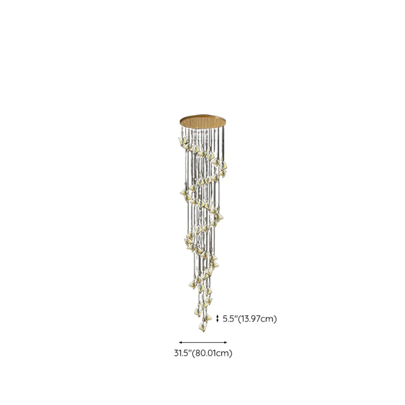 Modern Crystal Linear Butterfly Chandelier Light with Remote  Image - 40