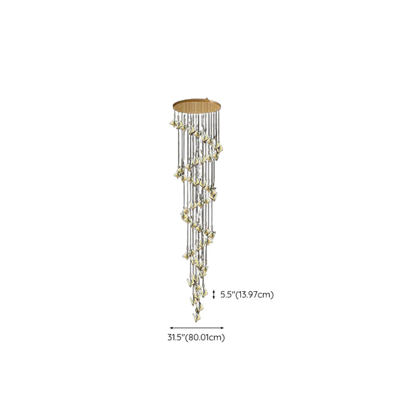 Modern Crystal Linear Butterfly Chandelier Light with Remote  Image - 41 | homeyfad