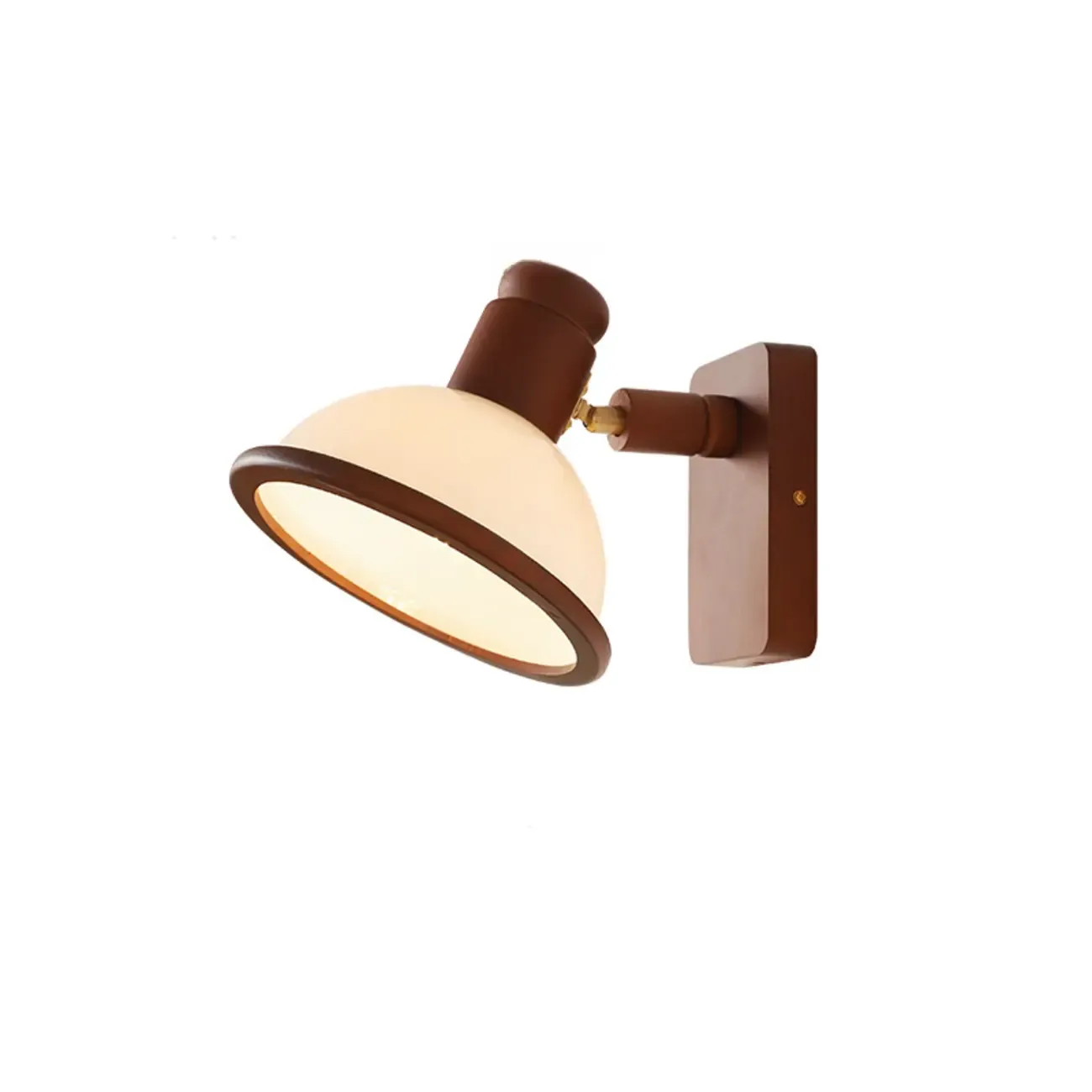 Modern Mini Walnut Glass LED Wall Sconce for Living Room  Image - 5