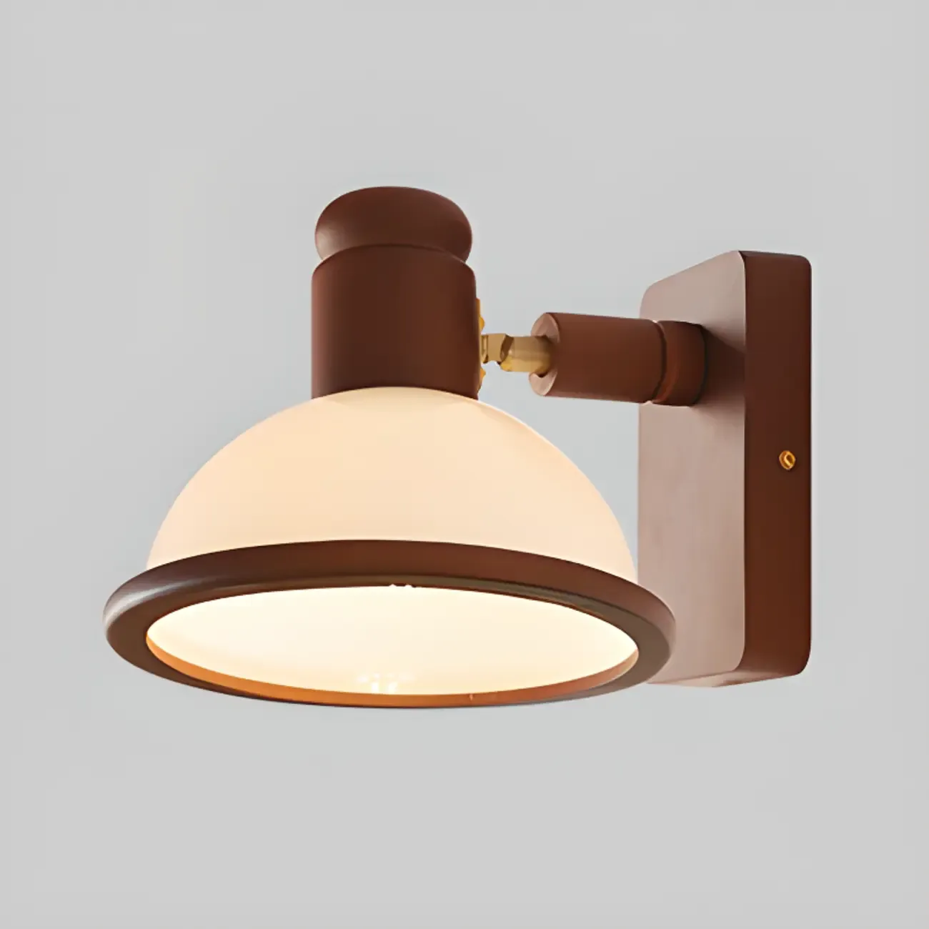 Modern Mini Walnut Glass LED Wall Sconce for Living Room  Image - 6