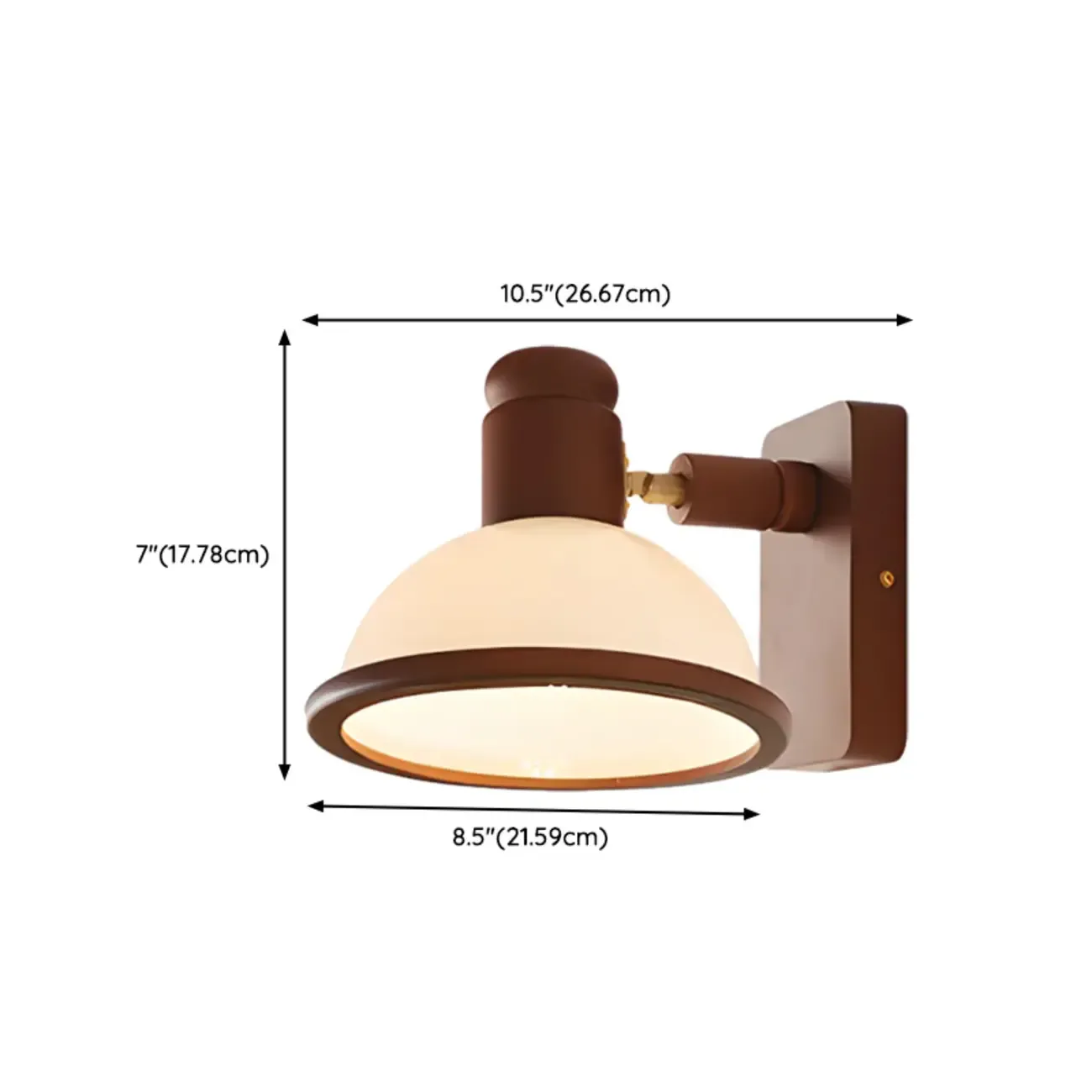 Modern Mini Walnut Glass LED Wall Sconce for Living Room  #size