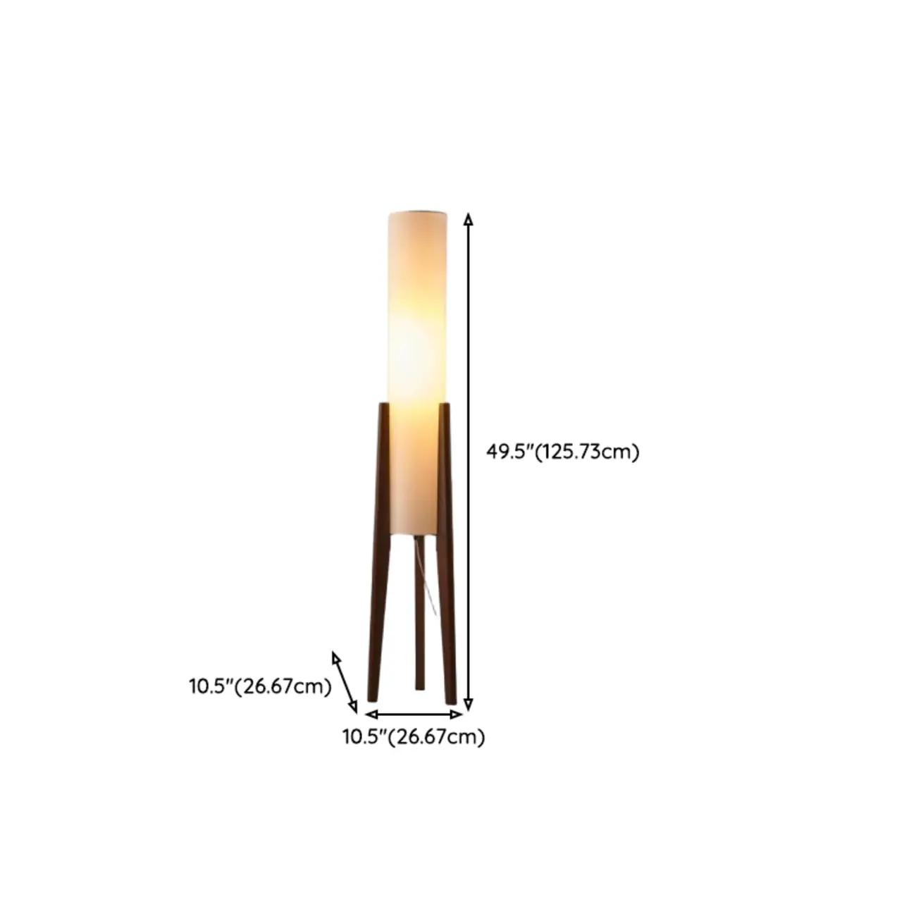 Vintage Wooden Torch LED Floor Lamps with Fabric Shade  Image - 12 | homeyfad