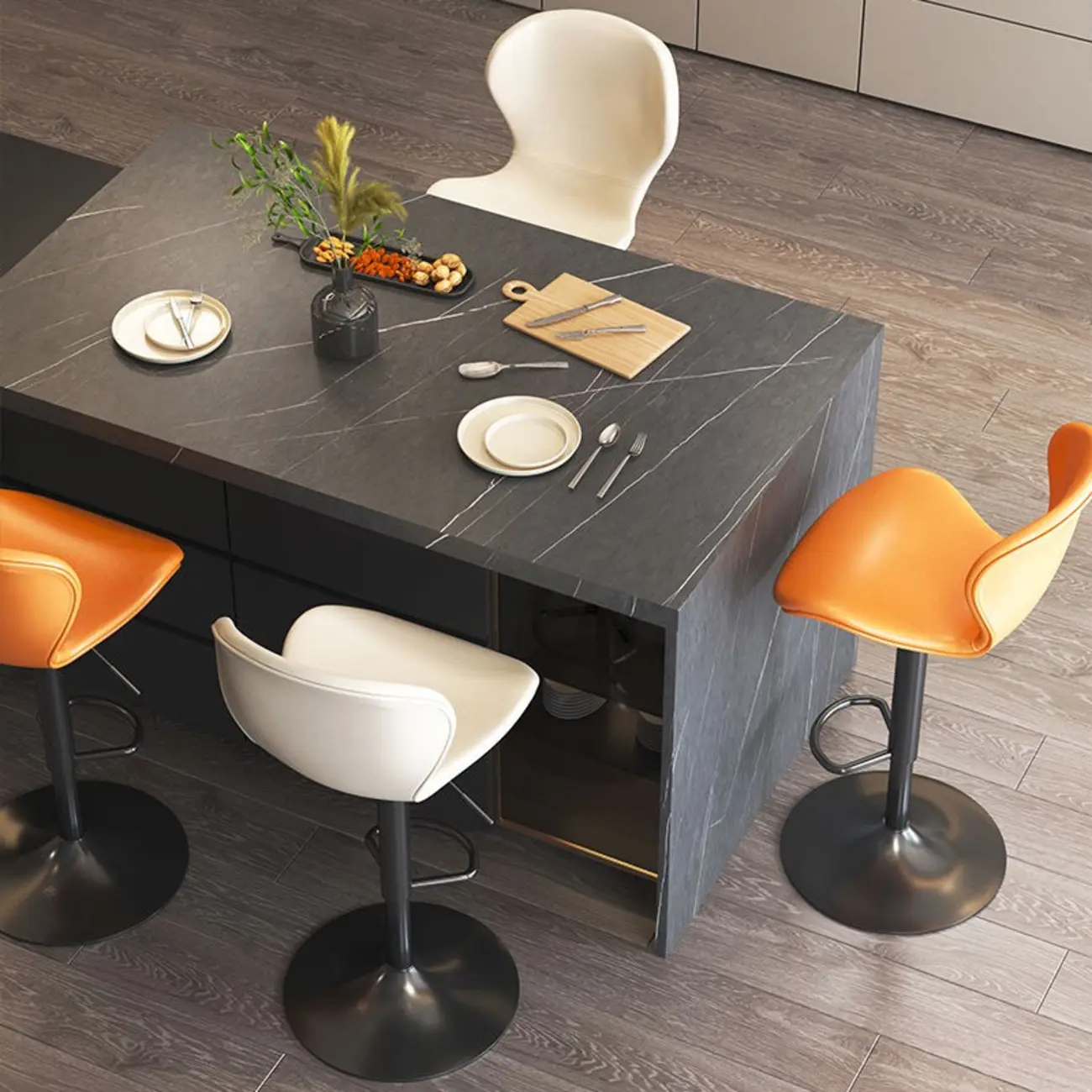 Modern Saddle Pedestal Swivel Adjustable Bar Stools | homeyfad