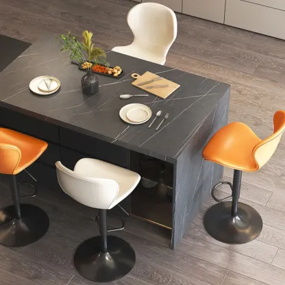 Modern Saddle Pedestal Swivel Adjustable Bar Stools