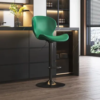 Modern Saddle Pedestal Swivel Adjustable Bar Stools