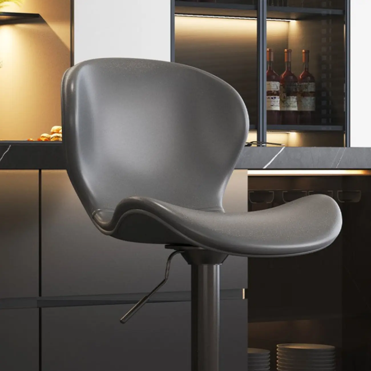 Modern Saddle Pedestal Swivel Adjustable Bar Stools | homeyfad