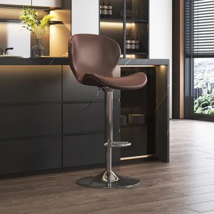 Modern Saddle Pedestal Swivel Adjustable Bar Stools